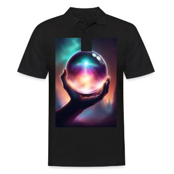 Magische Kristallkugel in der Hand - Männer Poloshirt - Schwarz - Vorne - Kai (181cm)