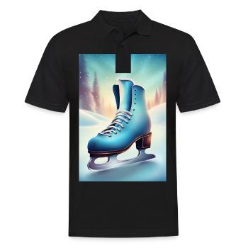Wintery figure skating hobby - Men's Polo Shirt - black - Front - Kai (181cm)