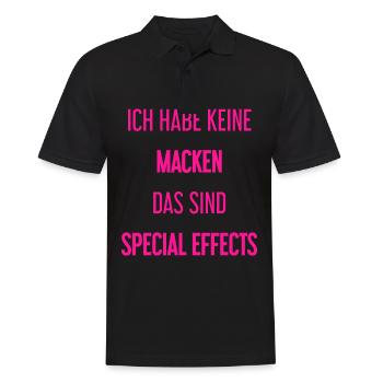 Keine Macken, nur Special Effects! - Männer Poloshirt - Schwarz - Vorne - Kai (181cm)
