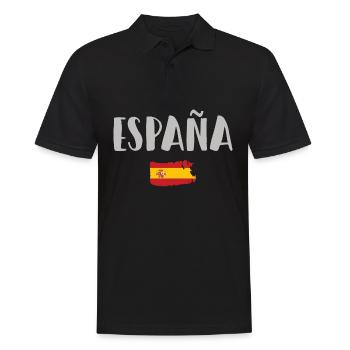 Spanien Fußball Trikot Spanische Flagge - Männer Poloshirt - Schwarz - Vorne - Kai (181cm)
