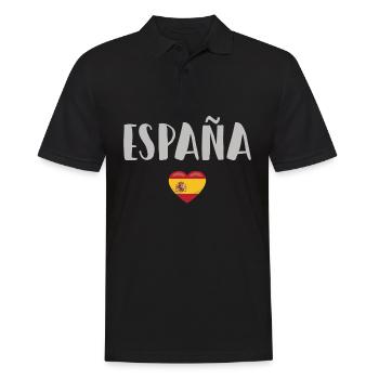 Spanien Fußball Trikot Spanische Flagge - Männer Poloshirt - Schwarz - Vorne - Kai (181cm)