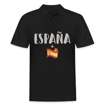 Spanien Fußball Trikot Spanische Flagge - Männer Poloshirt - Schwarz - Vorne - Kai (181cm)