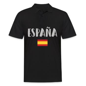 Spanien Fußball Trikot Spanische Flagge - Männer Poloshirt - Schwarz - Vorne - Kai (181cm)