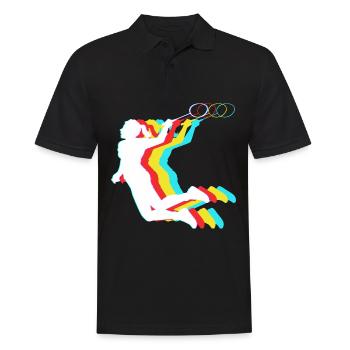 Badminton - Männer Poloshirt - Schwarz - Vorne - Kai (181cm)