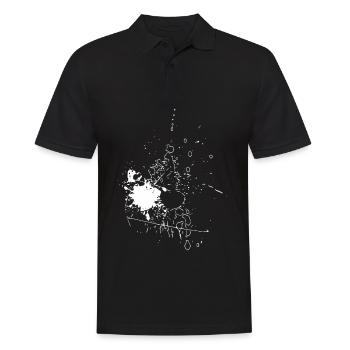 Abstrakter Farbsprenger Splash - Männer Poloshirt - Schwarz - Vorne - Kai (181cm)