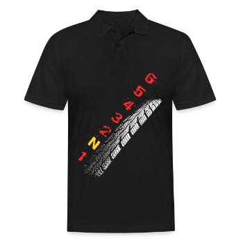 Reifenpfad Neon Typo - Männer Poloshirt - Schwarz - Vorne - Kai (181cm)
