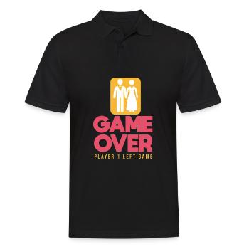 GAME OVER! FUNNY Bachelors Saying! - Men's Polo Shirt - black - Front - Kai (181cm)