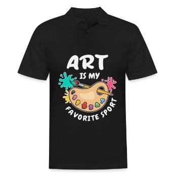 L’art est mon sport préféré - Polo Homme - noir - Devant - Kai (181cm)