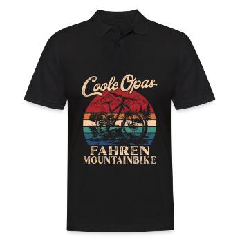 Cool Grandpas Riding Trekking Bike Retro Grandpa - Men's Polo Shirt - black - Front - Kai (181cm)