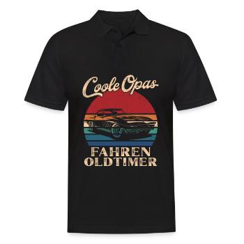 Cool Grandpas Driving Vintage Car Retro Grandpa - Men's Polo Shirt - black - Front - Kai (181cm)