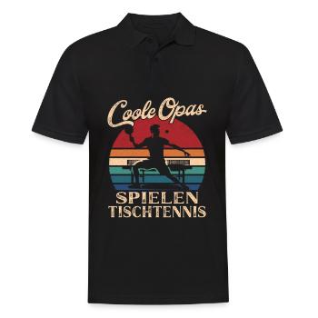 Cool Grandpas Playing Table Tennis Retro Grandpa - Men's Polo Shirt - black - Front - Kai (181cm)
