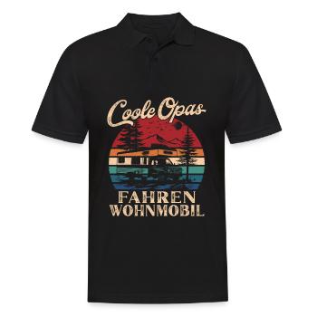Cool Grand-pères Conduisant RV Rétro Grand-père - Polo Homme - noir - Devant - Kai (181cm)