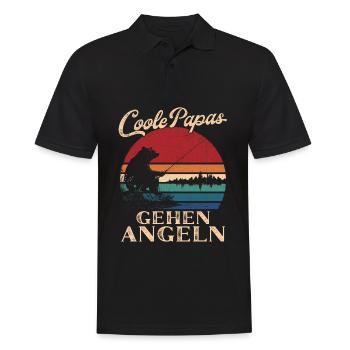 Cool Dads Go Fishing Retro Dad Gift - Men's Polo Shirt - black - Front - Kai (181cm)