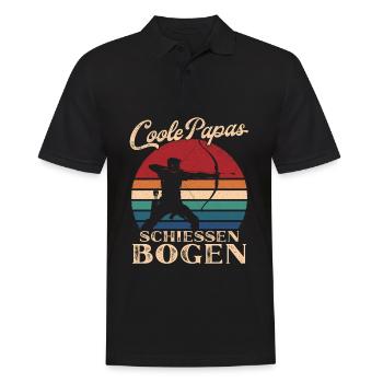 Cool Dads Shoot Bow and Arrow Dad Gift - Men's Polo Shirt - black - Front - Kai (181cm)