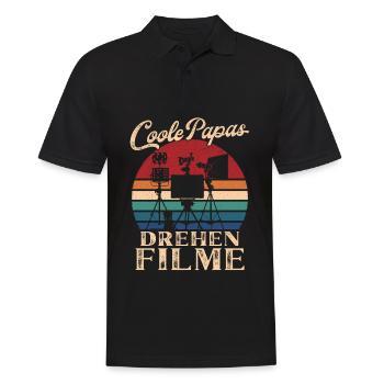 Papas cool faire des films Cadeau de papa rétro - Polo Homme - noir - Devant - Kai (181cm)