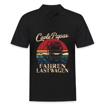 Coole Papas fahren Lastwagen Retro Vater Geschenk - Männer Poloshirt - Schwarz - Vorne - Kai (181cm)