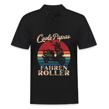 Cool Dads Ride Scooter Retro Dad Gift - Men's Polo Shirt - black - Front - Kai (181cm)