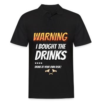 Attention - j’ai acheté les boissons! - Polo Homme - noir - Devant - Kai (181cm)