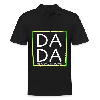 Design with inscription "Father's Day For New Dad" - Men's Polo Shirt - black - Front - Kai (181cm)