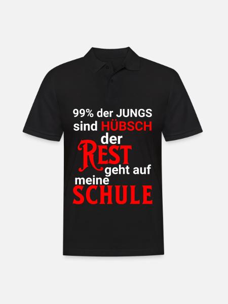 99% der Jungs hübsch, Rest ist auf meiner Schule - Männer Poloshirt - Schwarz