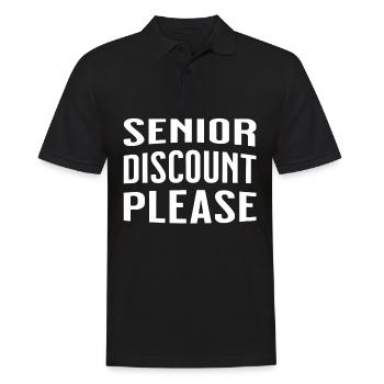 Senior discount please - Rentner Rabatt - Männer Poloshirt - Schwarz - Vorne - Kai (181cm)