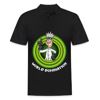World Domination - mad scientist - Men's Polo Shirt - black - Front - Kai (181cm)