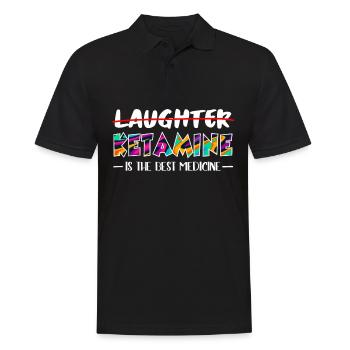 Nicht Lachen sondern Ketamin ist die beste Medizin - Männer Poloshirt - Schwarz - Vorne - Kai (181cm)