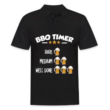 BBQ Timer - Rare, Medium, Well Done, Beer - Männer Poloshirt - Schwarz - Vorne - Kai (181cm)