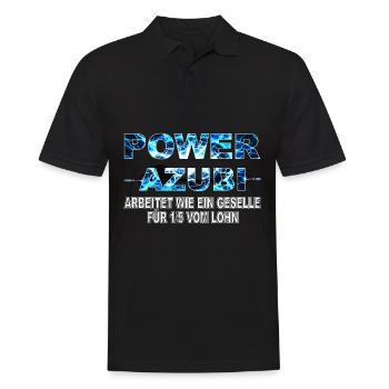 POWER AZUBI - der Auszubildende der Gas gibt Humor - Männer Poloshirt - Schwarz - Vorne - Kai (181cm)