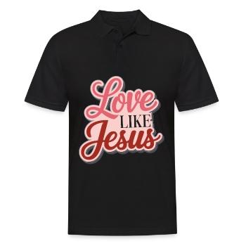Love like Jesus - christliches Design Glaube Gott - Männer Poloshirt - Schwarz - Vorne - Kai (181cm)
