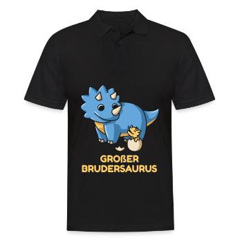 Großer Brudersaurus 2020 Bruder Dino Geschenk zur - Männer Poloshirt - Schwarz - Vorne - Kai (181cm)