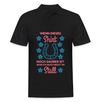Wenn dieses Shirt noch sauber ist war ich Stall - Männer Poloshirt - Schwarz - Vorne - Kai (181cm)