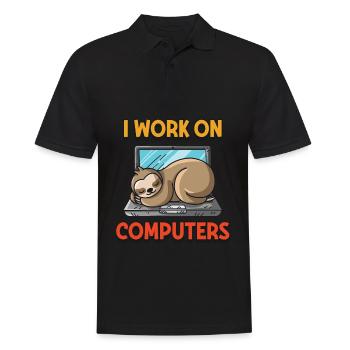 Computer nerd geek programmer nerd gentlemen - Men's Polo Shirt - black - Front - Kai (181cm)