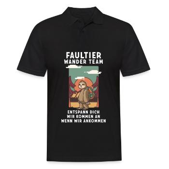 Bergsteiger Wandern Wanderer Faultier Wander Team - Männer Poloshirt - Schwarz - Vorne - Kai (181cm)