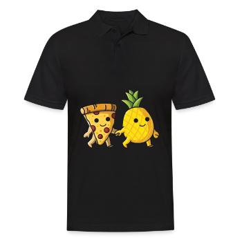 Pizza Hawaii Pineapple Pizza Eat Pizza & Pineapple - Men's Polo Shirt - black - Front - Kai (181cm)