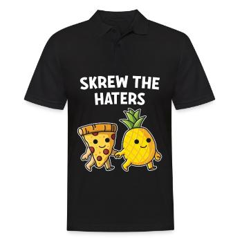 Pizza Hawaii Pineapple Pizza Eat Pizza & Pineapple - Men's Polo Shirt - black - Front - Kai (181cm)
