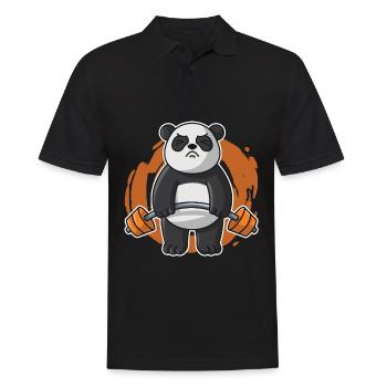 Panda Fitness Gym workout Workout Herren - Männer Poloshirt - Schwarz - Vorne - Kai (181cm)