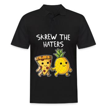 Pizza Hawaii Manger Pizza Ananas Love is Love - Polo Homme - noir - Devant - Kai (181cm)