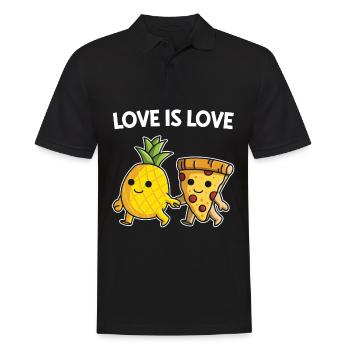 Pizza Hawaii eating pineapple pizza - Men's Polo Shirt - black - Front - Kai (181cm)