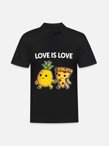 Pizza Hawaii spiser ananas pizza - Herre poloshirt - sort