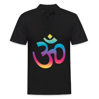 Om Sign Méditation Spirituelle Om Sign Ladies - Polo Homme - noir - Devant - Kai (181cm)
