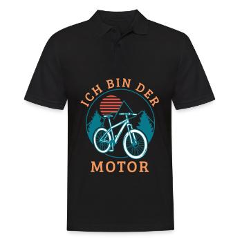 ich bin der Motor Mountainbike Biker - Männer Poloshirt - Schwarz - Vorne - Kai (181cm)