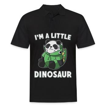 Dinosaurier kleiner Dino Panda - Männer Poloshirt - Schwarz - Vorne - Kai (181cm)