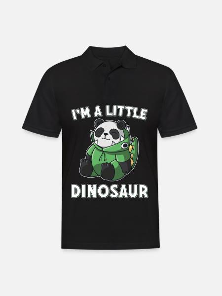 Dinosaurie liten dino panda - Pikétröja herr - svart