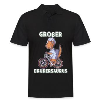 Großer Brudersaurus 2020 Bruder Dino ich werde - Männer Poloshirt - Schwarz - Vorne - Kai (181cm)