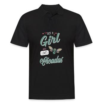 Zikade I Insektenforscher Insekten Motiv - Männer Poloshirt - Schwarz - Vorne - Kai (181cm)