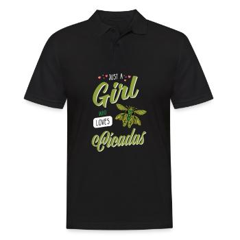 Zikade I Insektenforscher Insekten Motiv - Männer Poloshirt - Schwarz - Vorne - Kai (181cm)