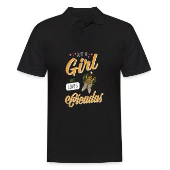 Zikade I Insektenforscher Insekten Motiv - Männer Poloshirt - Schwarz - Vorne - Kai (181cm)