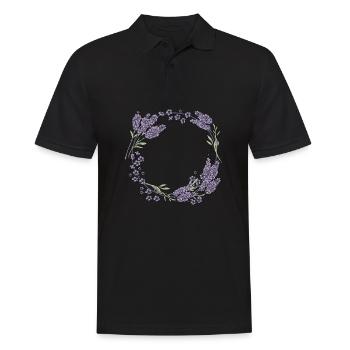 Lavender I Team Bride Flower Wreath Wedding Boho - Men's Polo Shirt - black - Front - Kai (181cm)