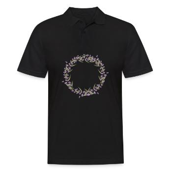 Lavendel I Team Braut Blumenkranz Hochzeit Boho - Männer Poloshirt - Schwarz - Vorne - Kai (181cm)